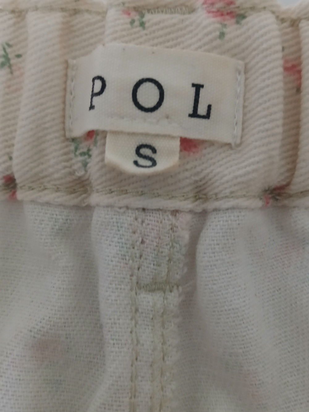 POL Floral-Trim Cream Lightweight Pants - Picture 2 of 4
